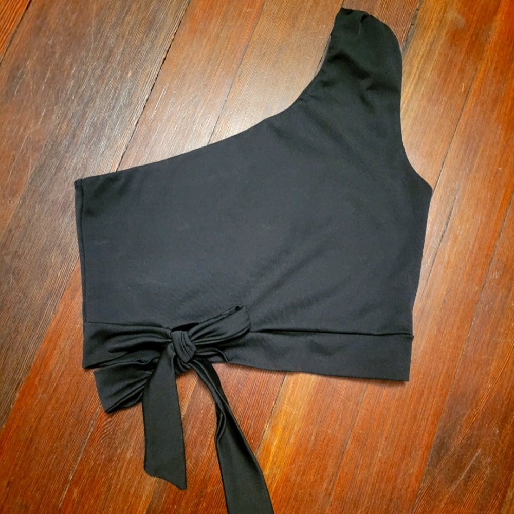 Bi@fang crop one shoulder strap top